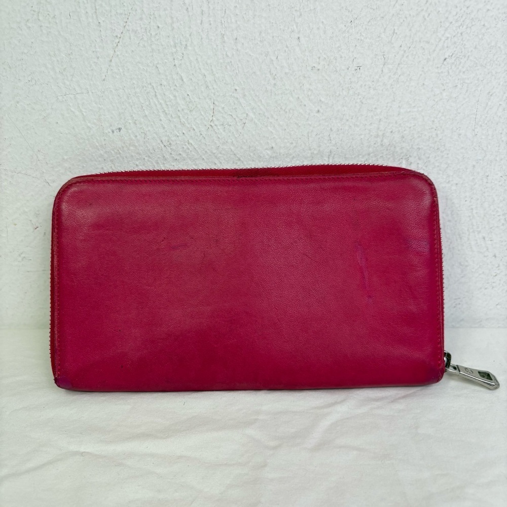 LONGCHAMP Pink Leather Bifold Wallet * flaws* - Picture 14 of 16